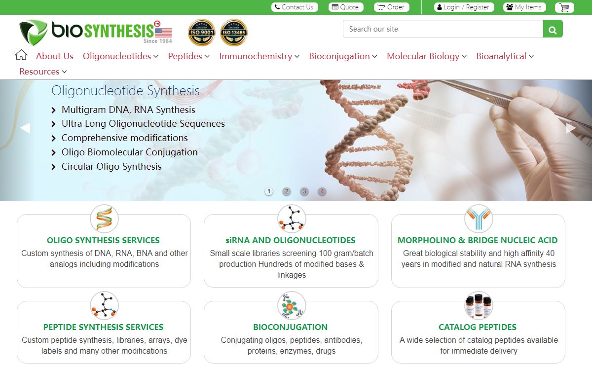 Bio-Synthesis Inc - Life Science Services Provider for Peptides, Oligonucleotides, DNA, RNA Synthesis