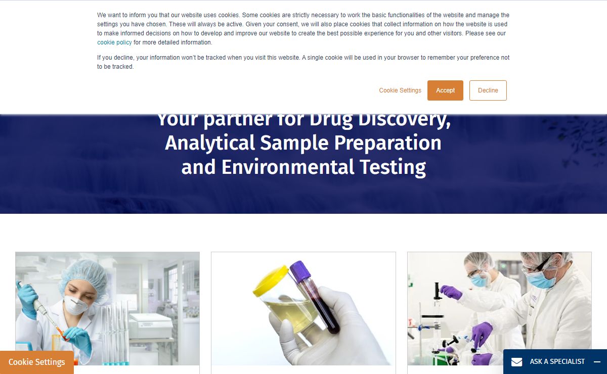 Biotage: Drug Discovery, Analytical, Water and Environmental testing