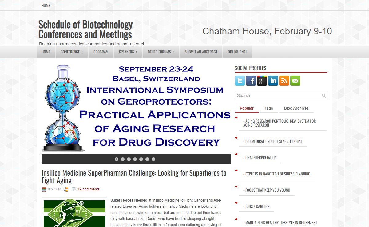Schedule of Biotechnology Conferences and Meetings