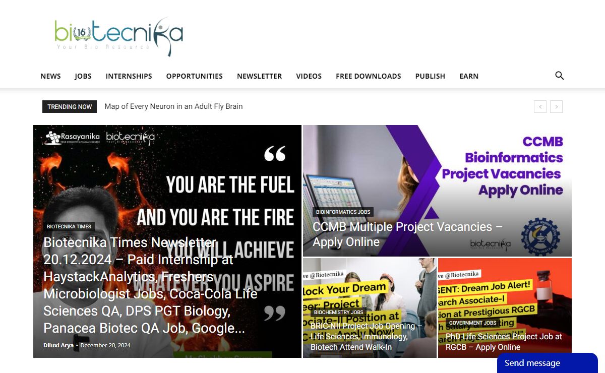 BioTecNika – Helps You Make Career in BioSciences Industry