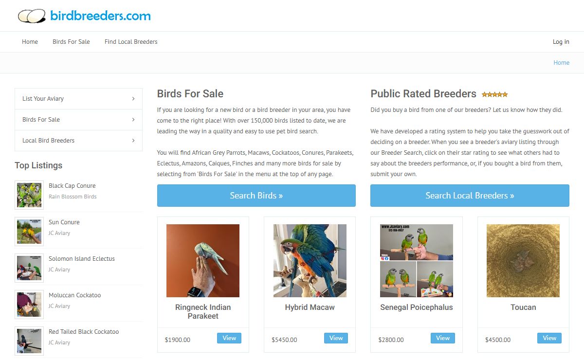 BirdBreeders.com - Bird Breeders Directory of Availability and Parrot Breeders