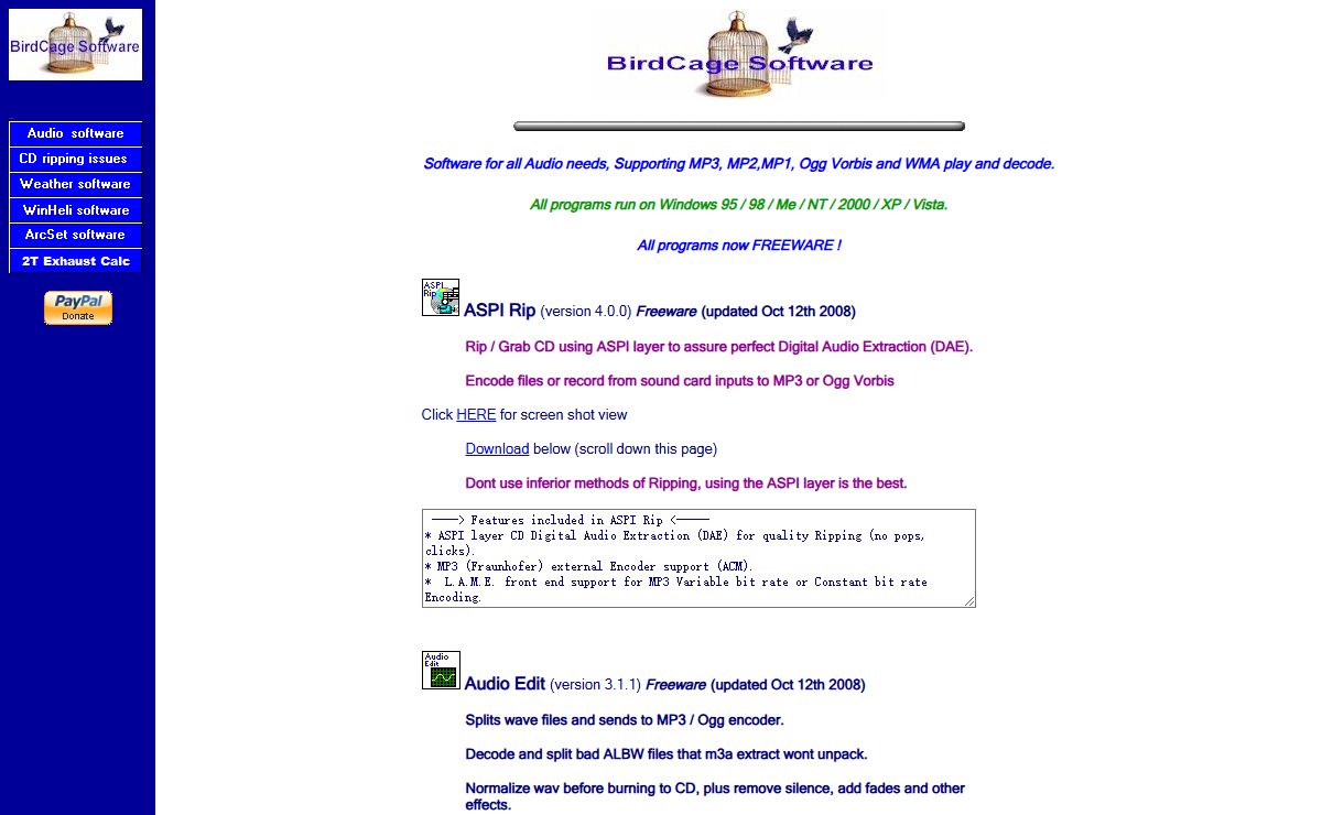 JukeBox Tools, MP3 MP2 MP1 / Ogg Vorbis Encoder / Player, CD Ripper, CD to MP3 or Ogg, Wave to MP3 / OGG , OGG / MP3 Decode to Wav, ID3 / OGG Tagger all at BirdCage Software