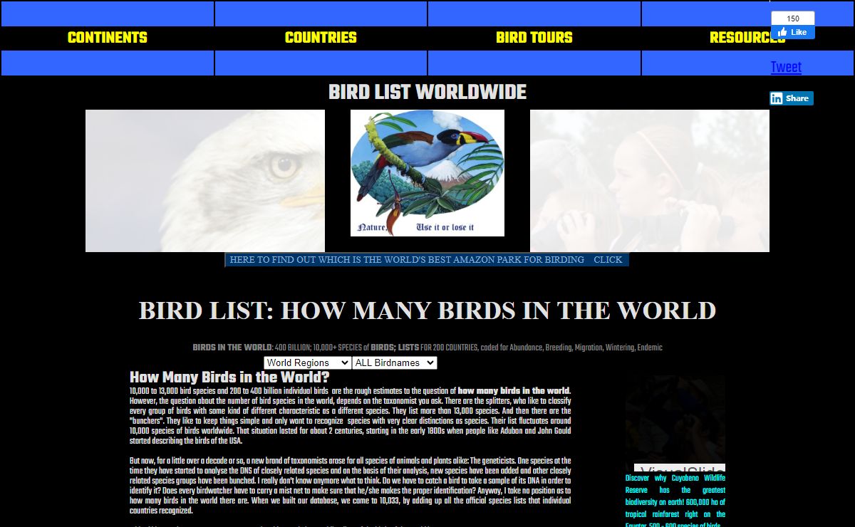 BIRD LIST: HOW MANY BIRDS IN THE WORLD?