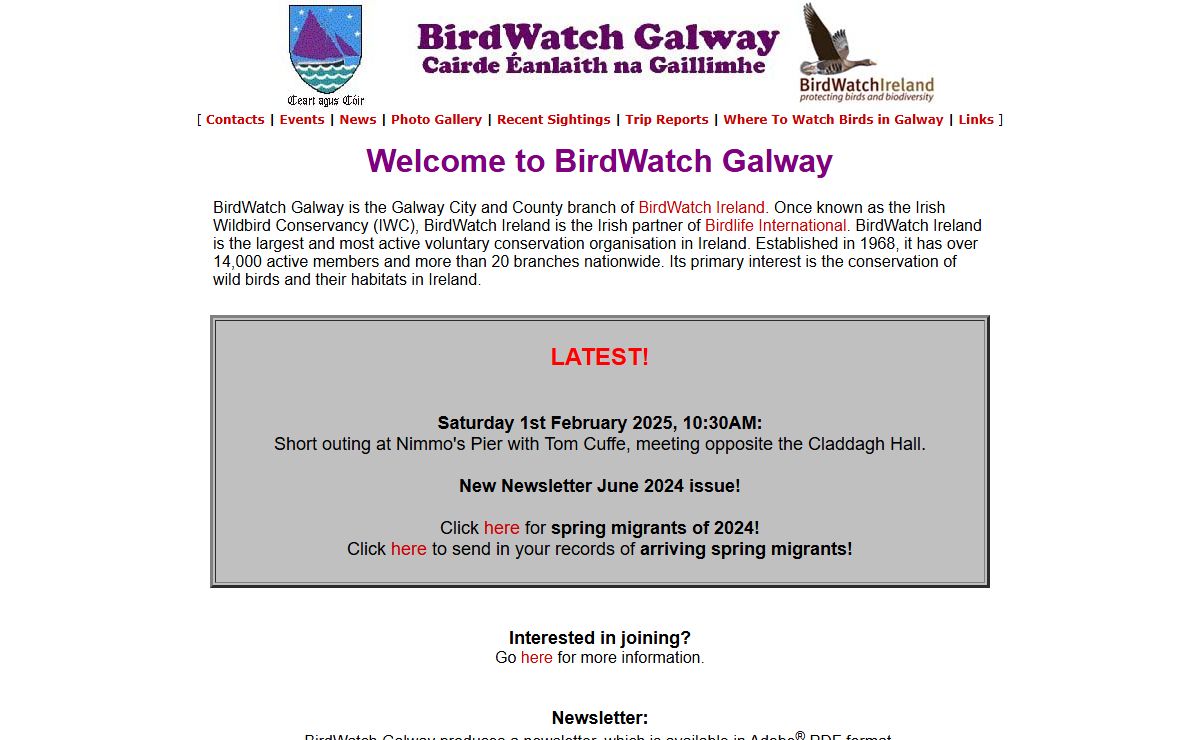 WELCOME TO BIRDWATCH GALWAY