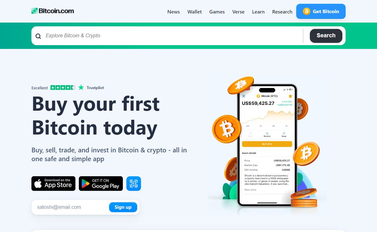 Buy Bitcoin & cryptocurrency | Wallet, news, education.