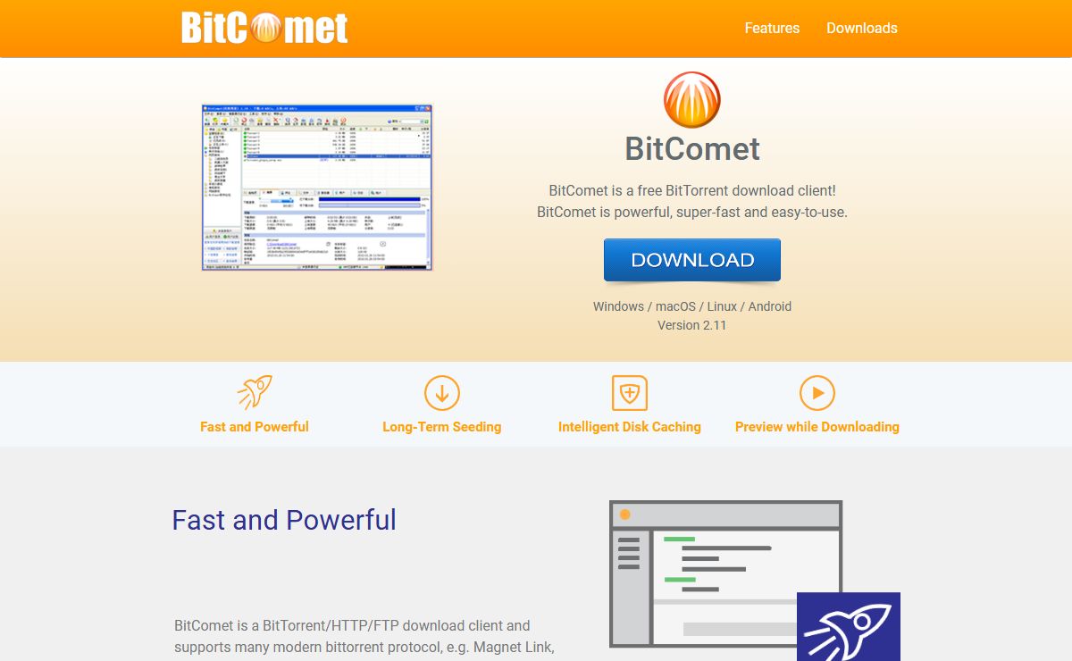 BitComet - A free C++ BitTorrent Download Client
