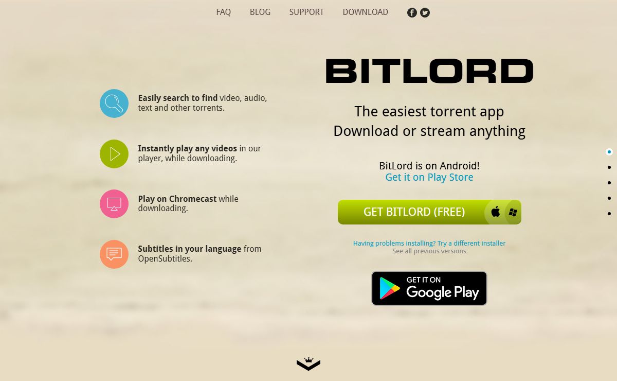 BitLord - Easiest torrent app for streaming and downloading