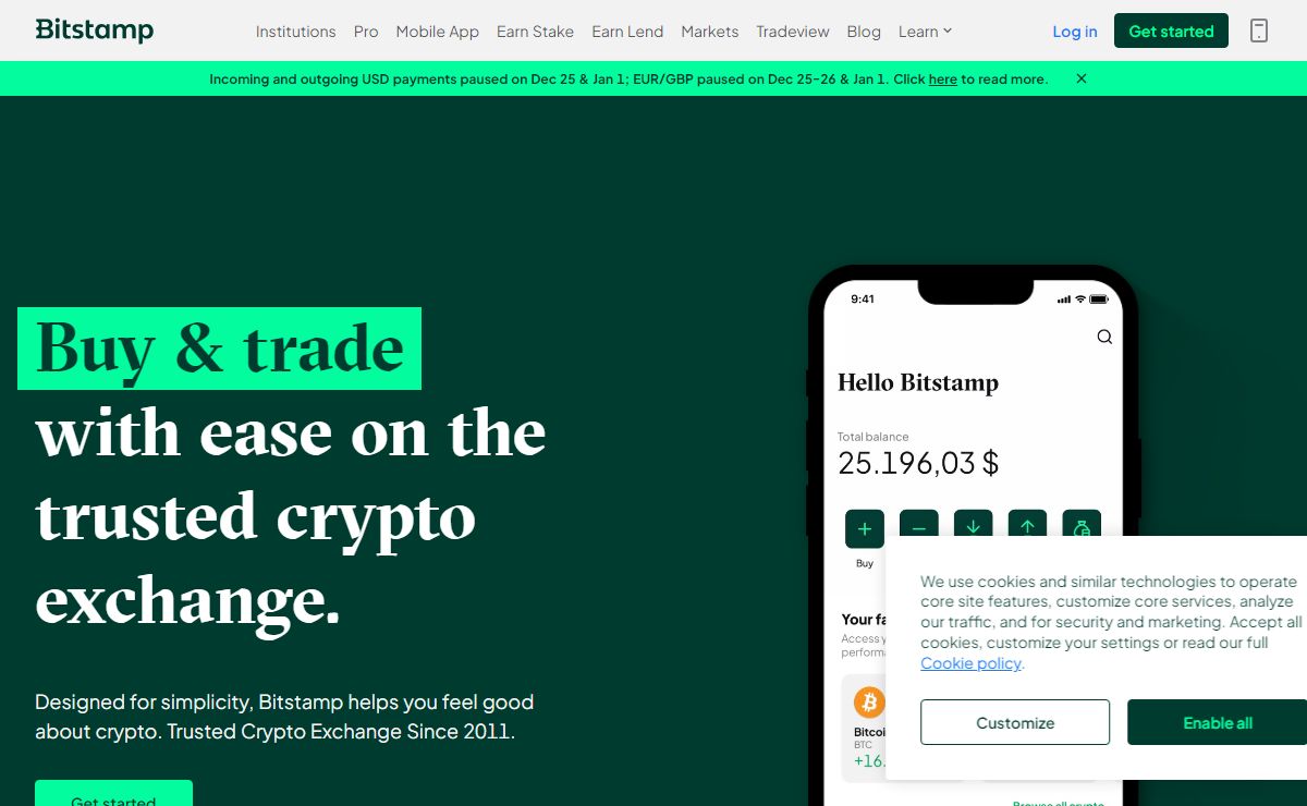 Bitstamp Trusted Crypto Exchange | Buy & Sell Cryptocurrencies