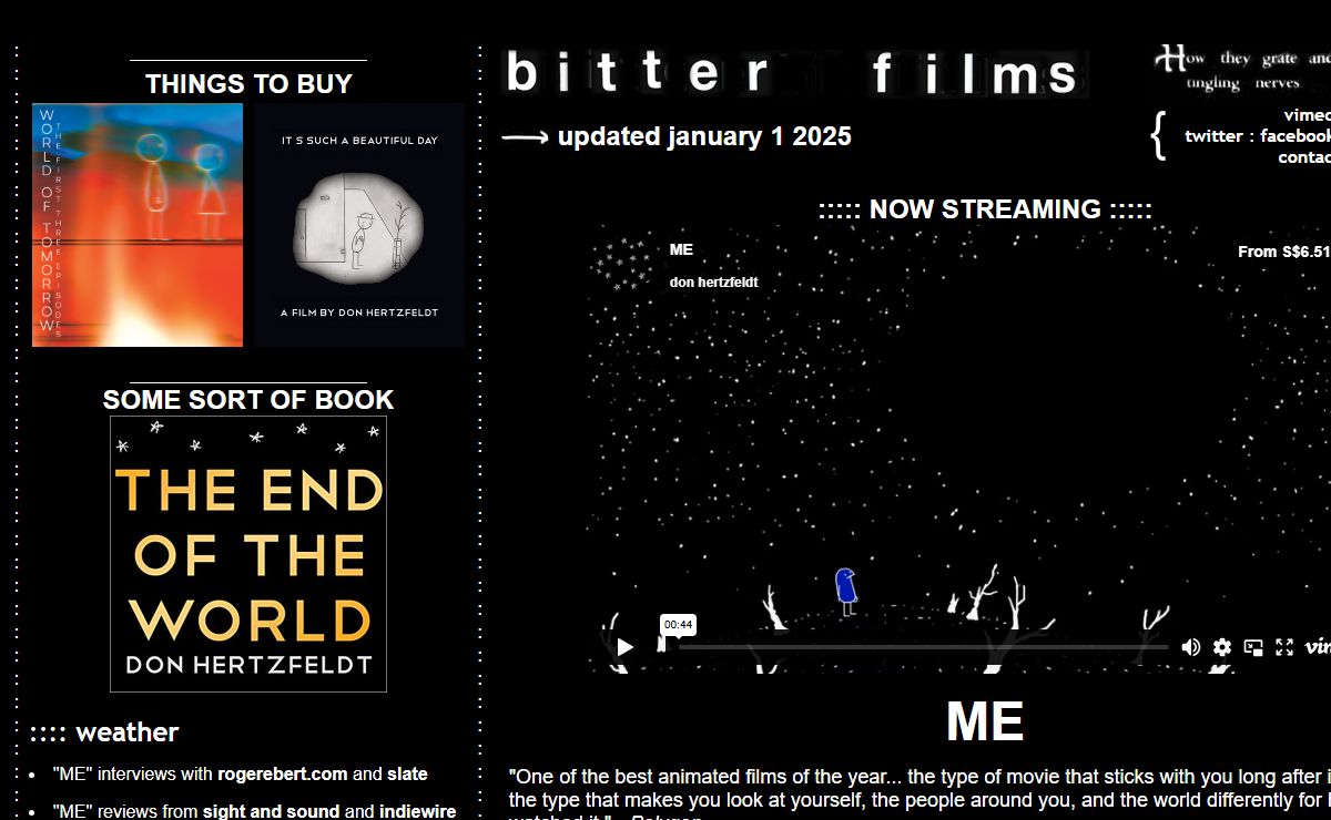 don hertzfeldt :: news :: do not point at eyes or face