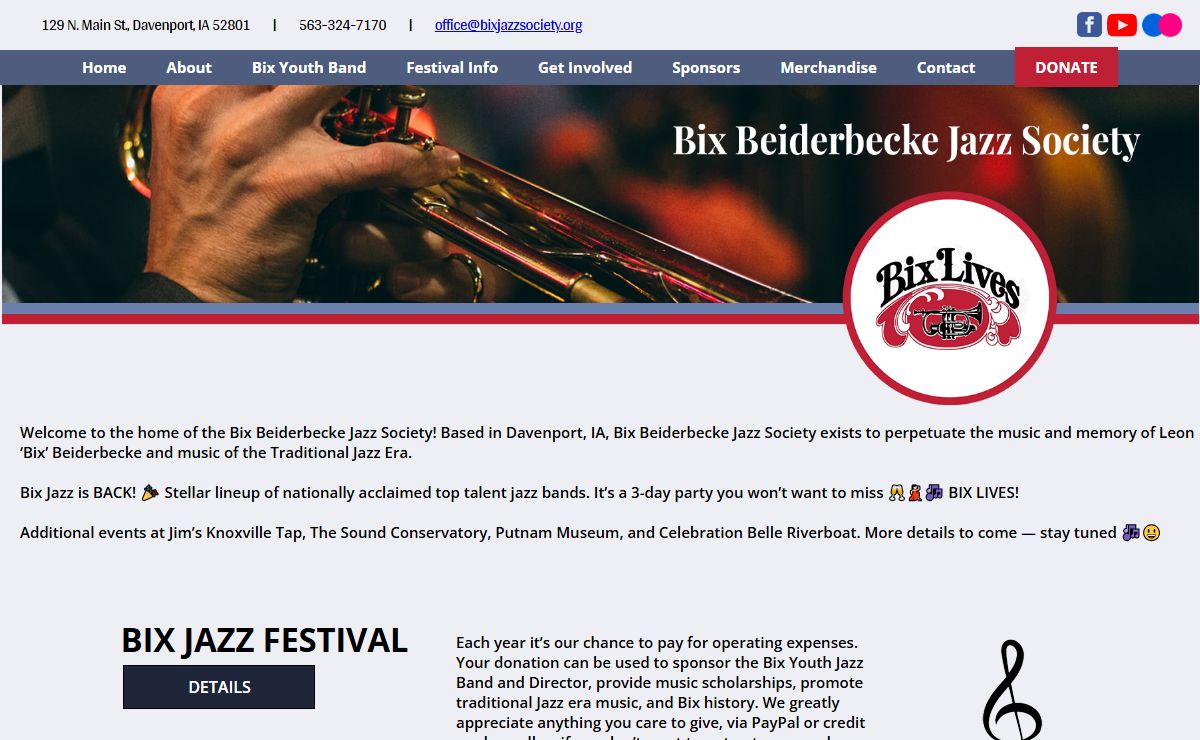 Home | Bix Beiderbecke Memorial Society