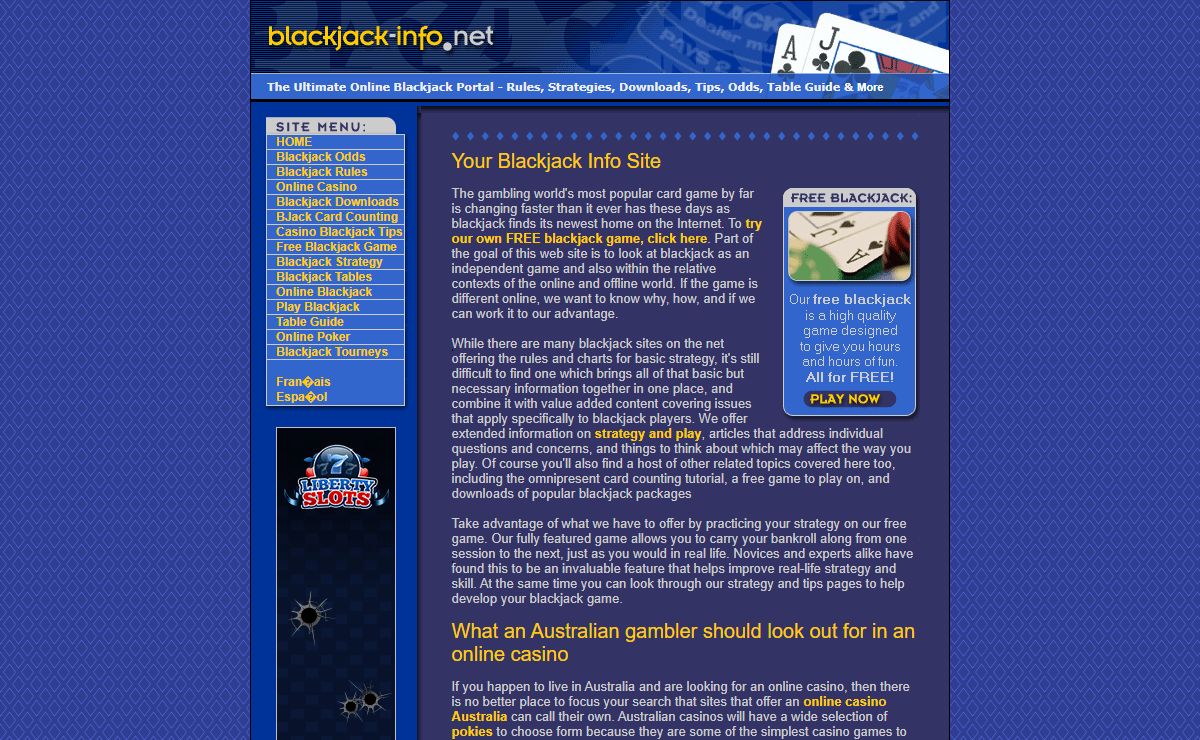 Blackjack-Info.net - With «Free Blackjack» Plus Rules, Strategies, Downloads, Tips, Odds, Table Guide & More