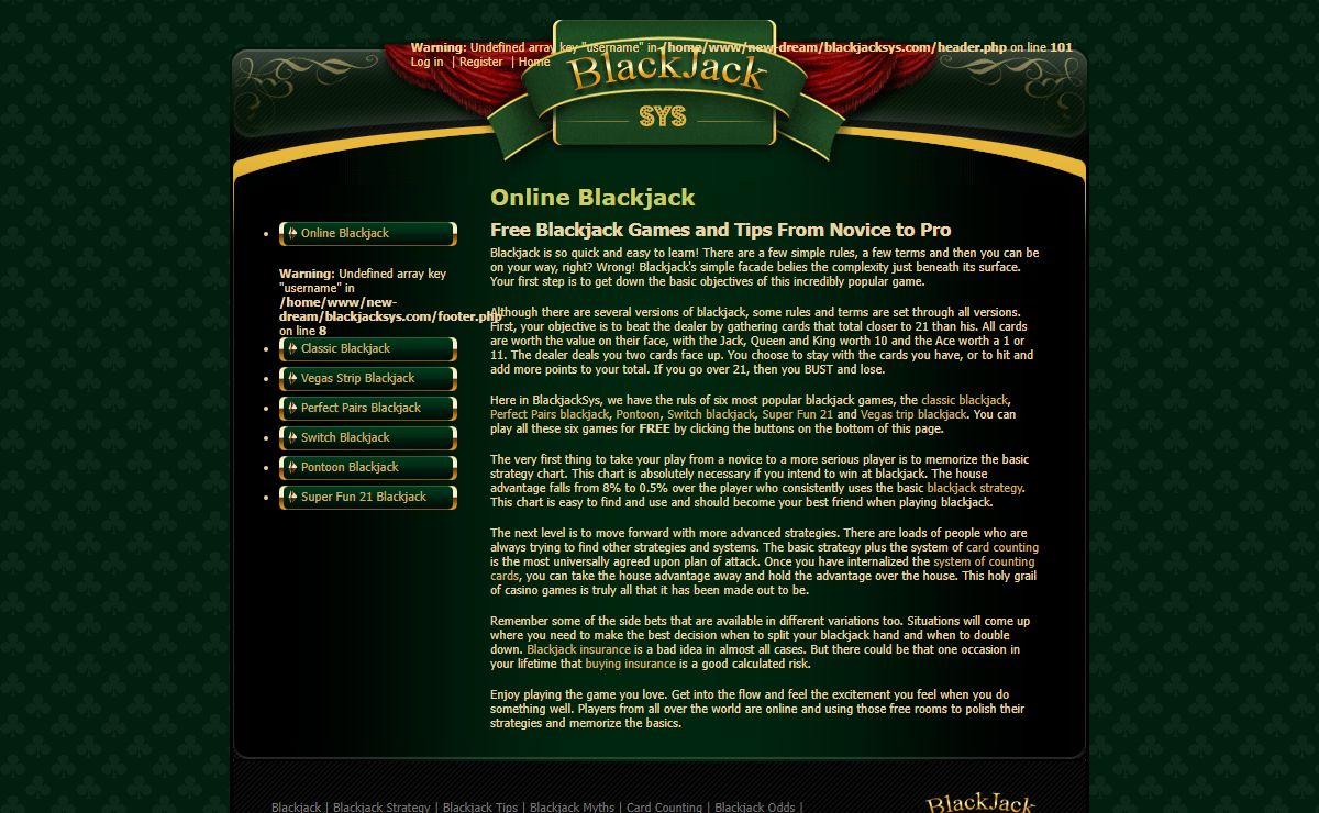 Online Blackjack- Blackjack SYS
