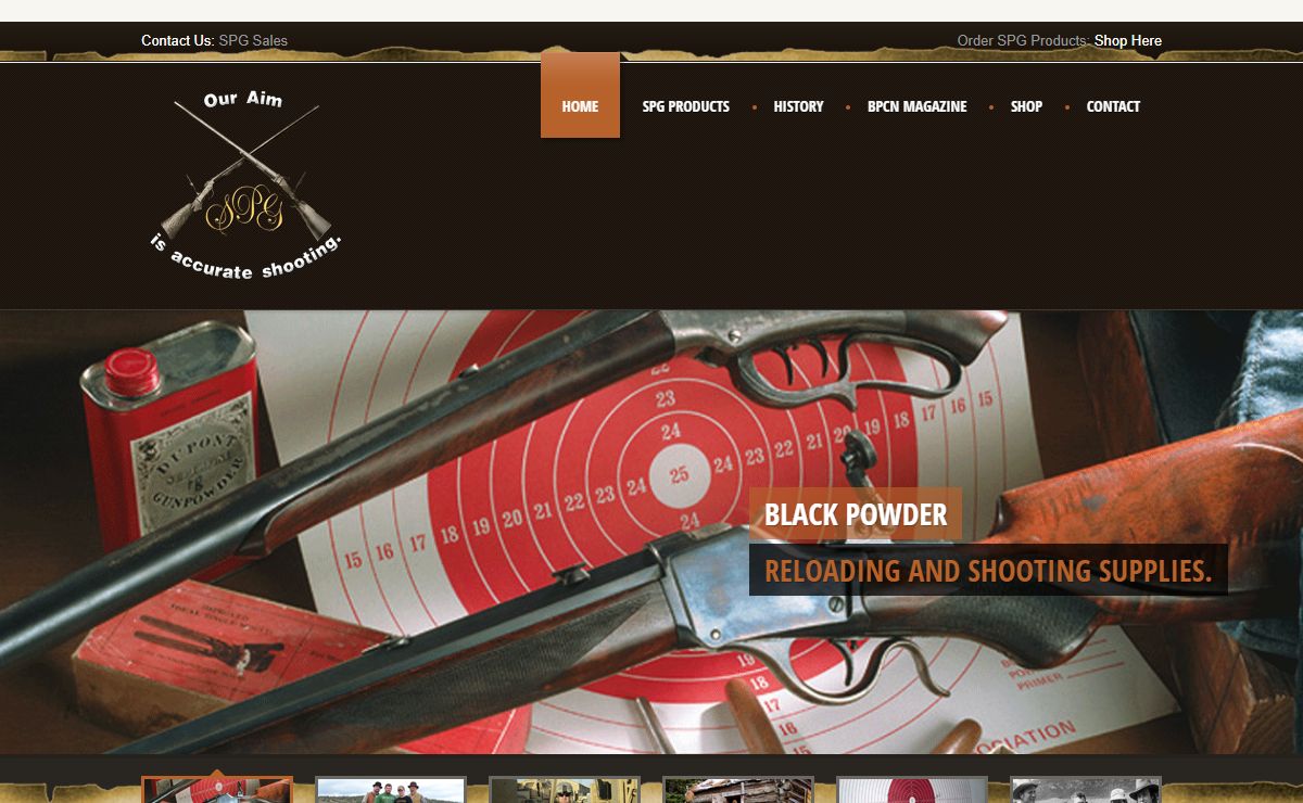 SPG Sales, Our Aim is accurate shooting. Black Powder reloading, Black powder shooting supplies, black powder lube and rifles, black powder accessories, black powder guns, cowboy accessories, spg.