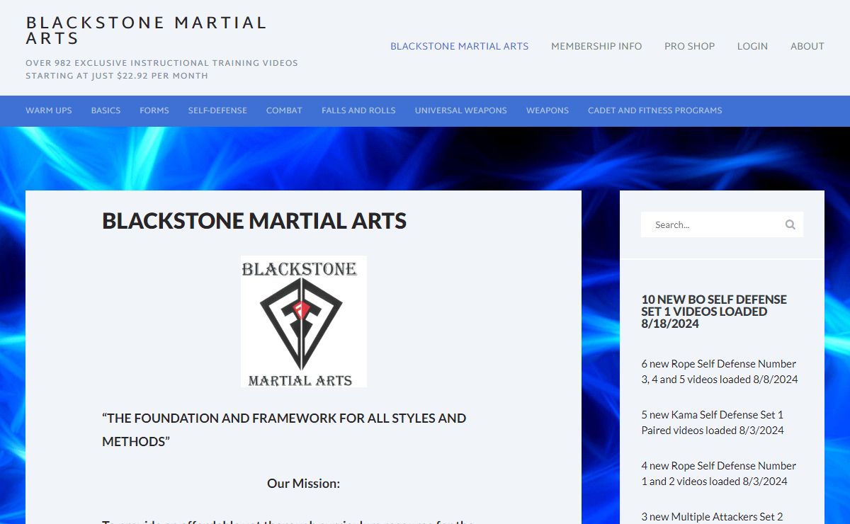 Blackstone Martial Arts – Over 982 Exclusive Instructional Training Videos Starting At Just $22.92 Per Month