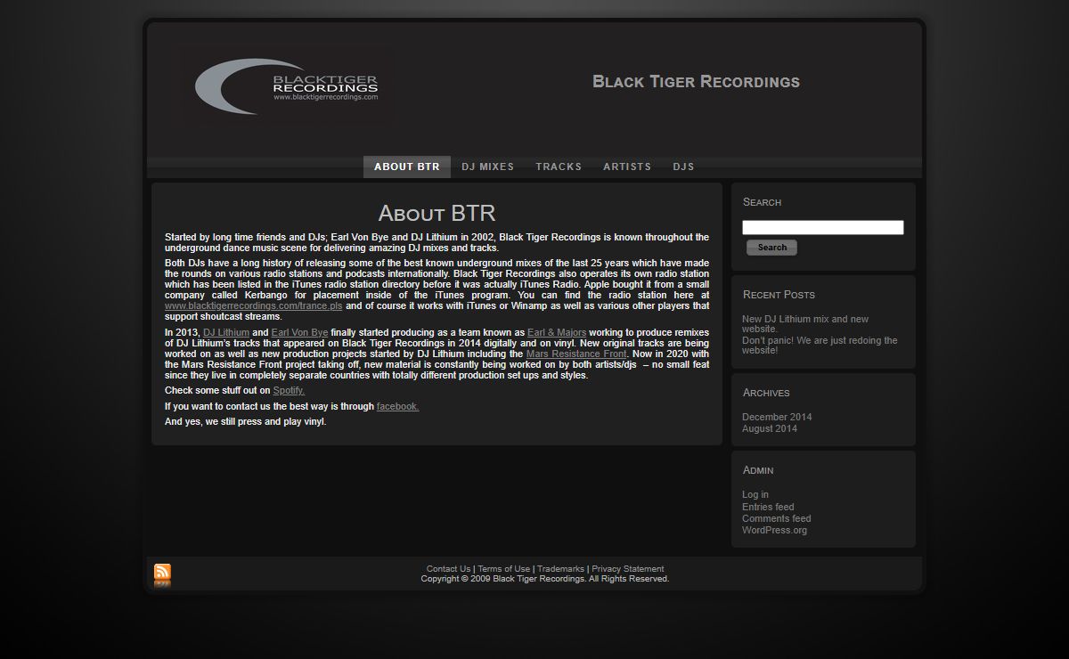 Black Tiger Recordings: About BTR