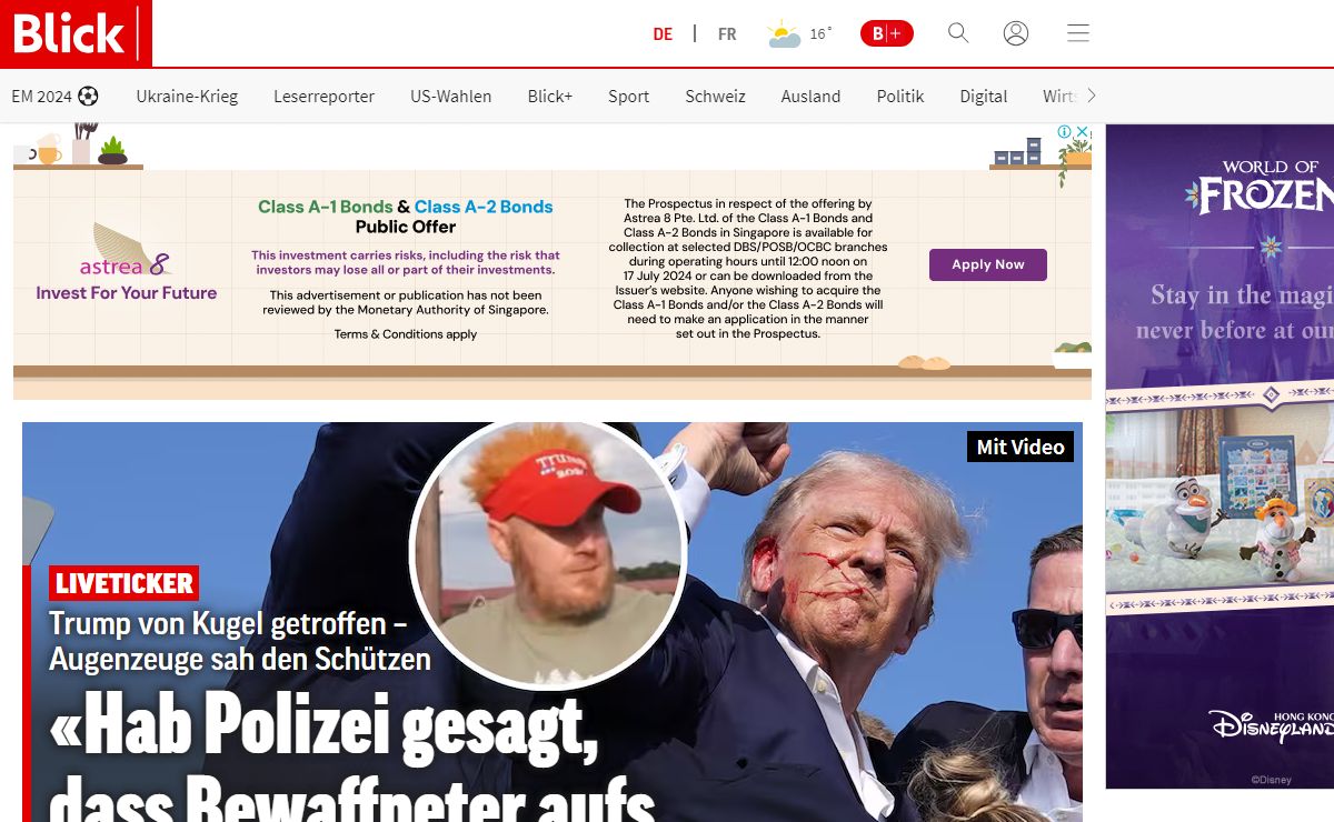 Blick: Nachrichten und Schlagzeilen aus der Schweiz und aller Welt