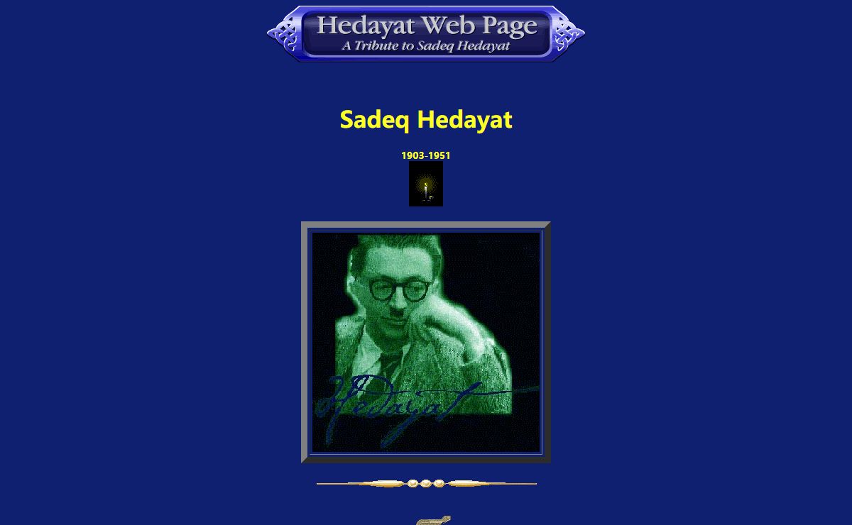 Hedayat Web Page - A Tribute to Sadeq Hedayat