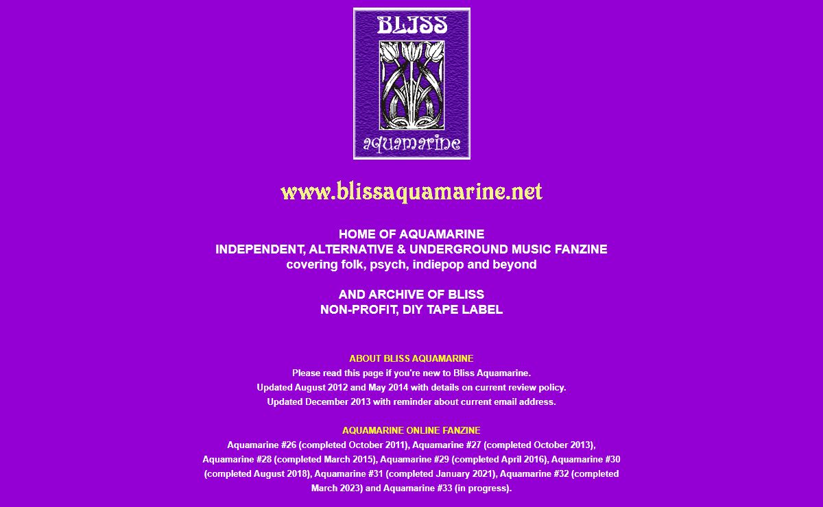 BLISS/AQUAMARINE - ALTERNATIVE, UNDERGROUND AND INDIE MUSIC