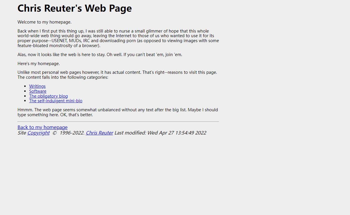 Chris Reuter's Web Page