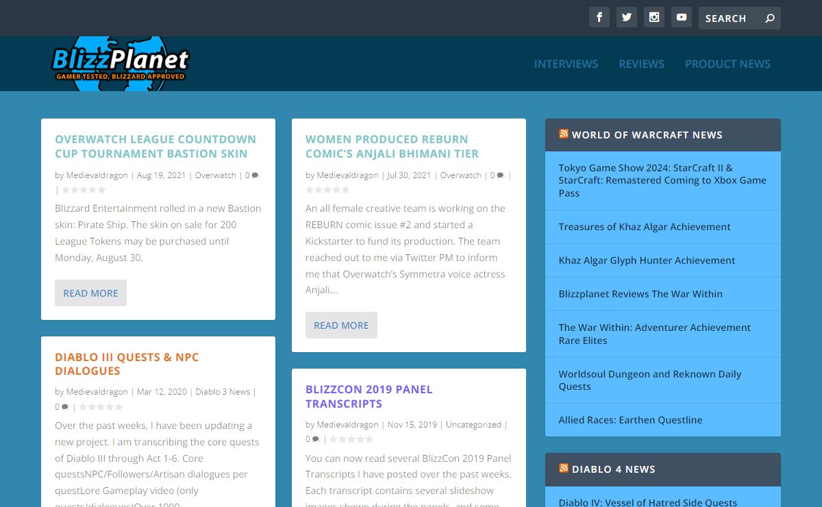 Blizzplanet | News about World of Warcraf, Diablo 4, Diablo Immortal, and licensed products.