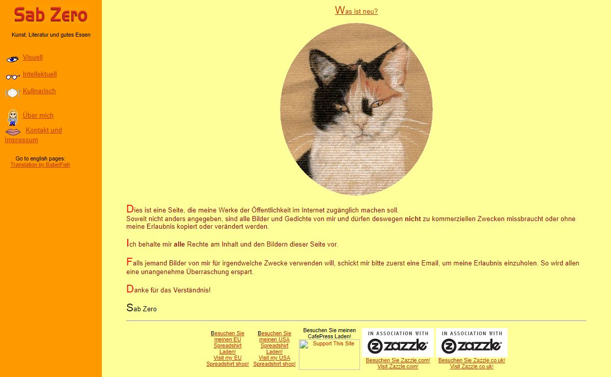 Sab Zero's homepage
