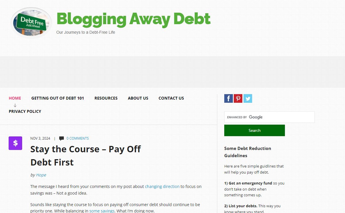 Blogging Away Debt - Our Journeys to a Debt-Free Life Blogging Away Debt