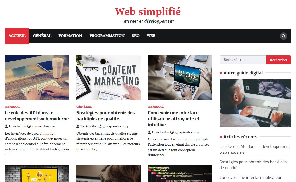 Web simplifié – Internet et développement