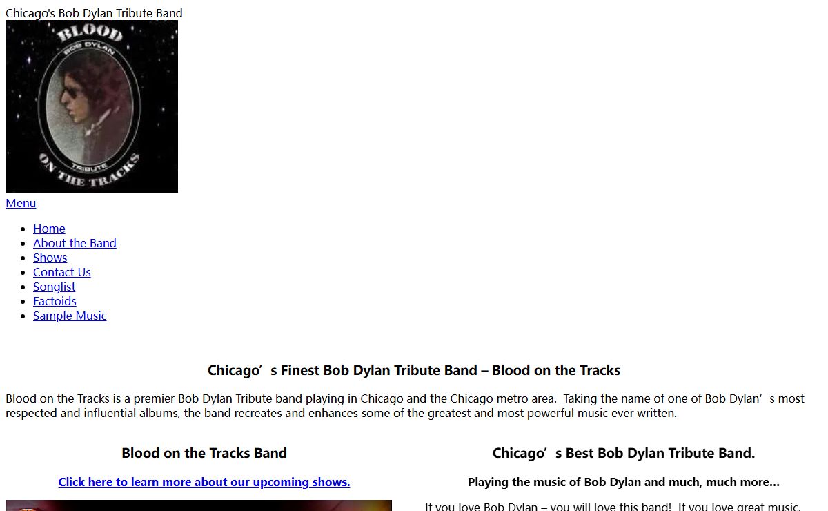 Bob Dylan Tribute Band in Chicago: Blood on the Tracks Band