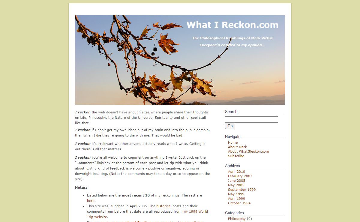 What I Reckon.com
