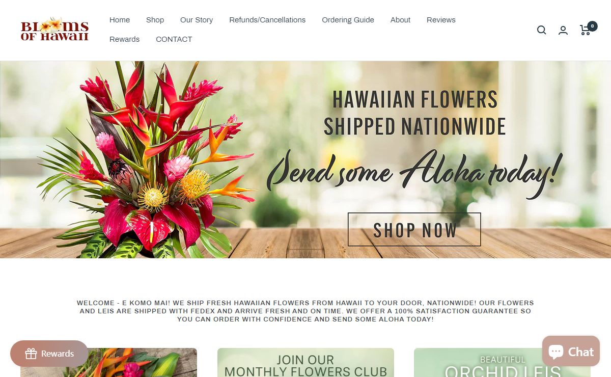 Fresh Hawaiian Flowers & Hawaiian Leis delivered Nationwide