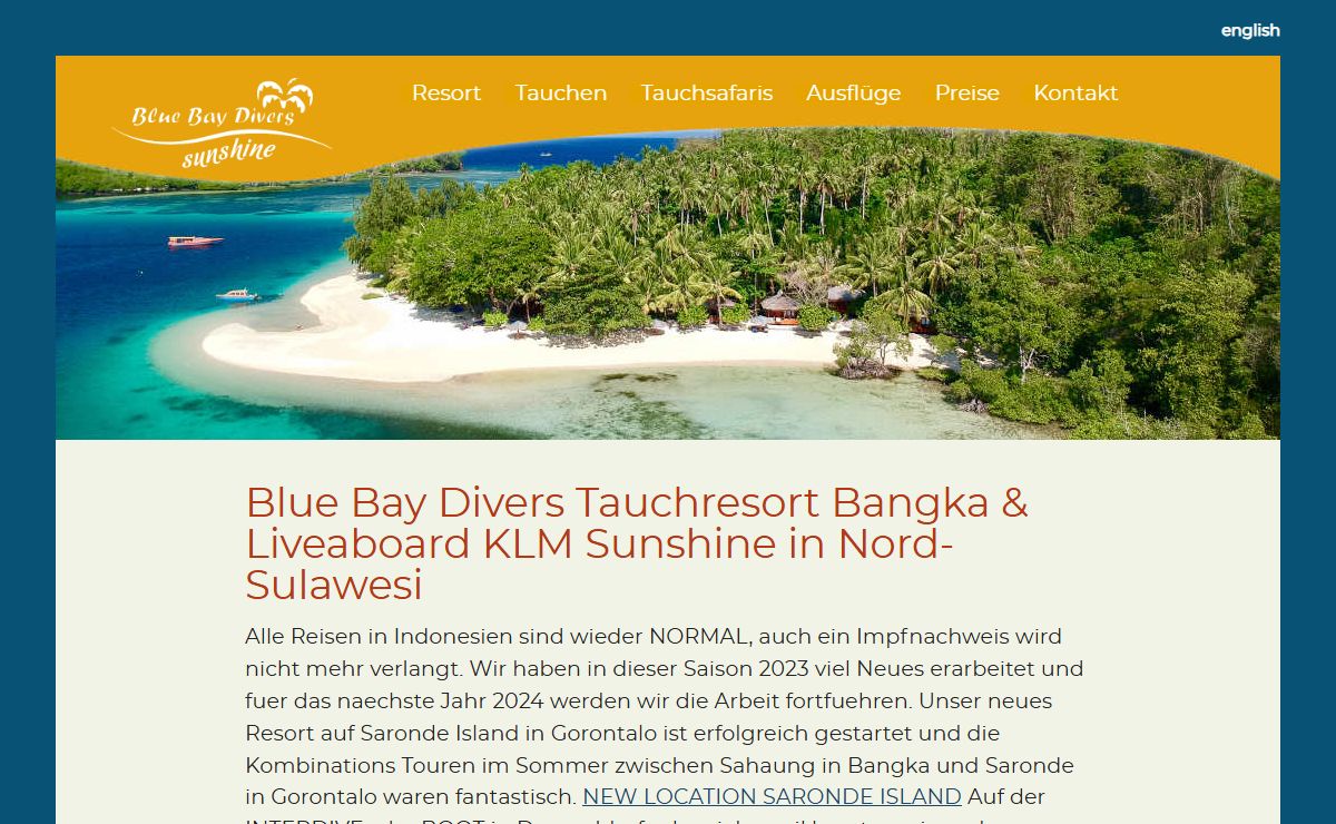 Tauchresort Blue Bay Divers Bangka und Liveaboard KLM Sunshine, Nord-Sulawesi, Indonesien