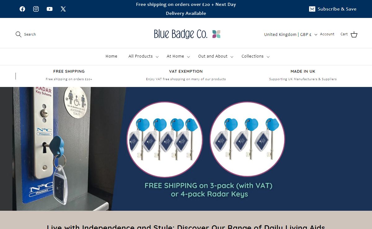 Blue Badge Co: Mobility & Gifts | Living Aids & Accessories