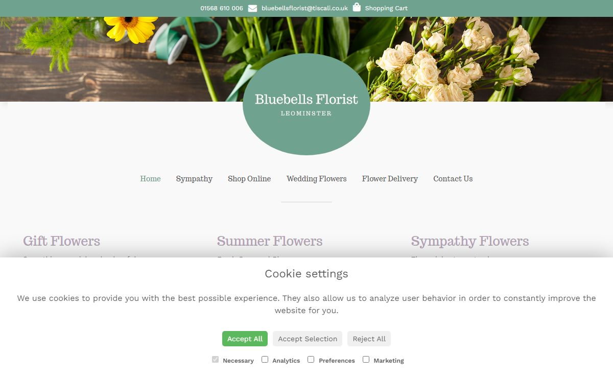 Bluebells Florist, your florist in Leominster. Same day flower delivery across Herefordshire!