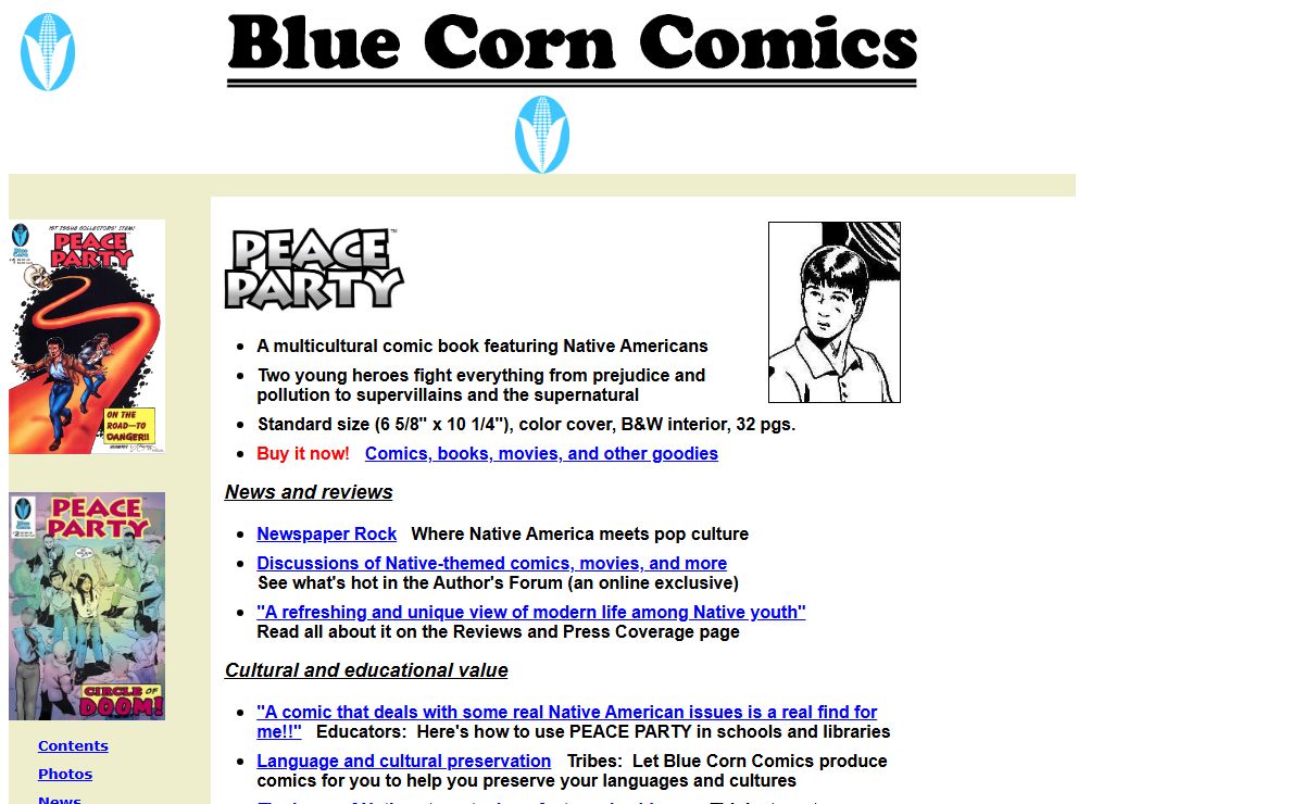 Blue Corn Comics -- Multicultural comic books featuring Native Americans