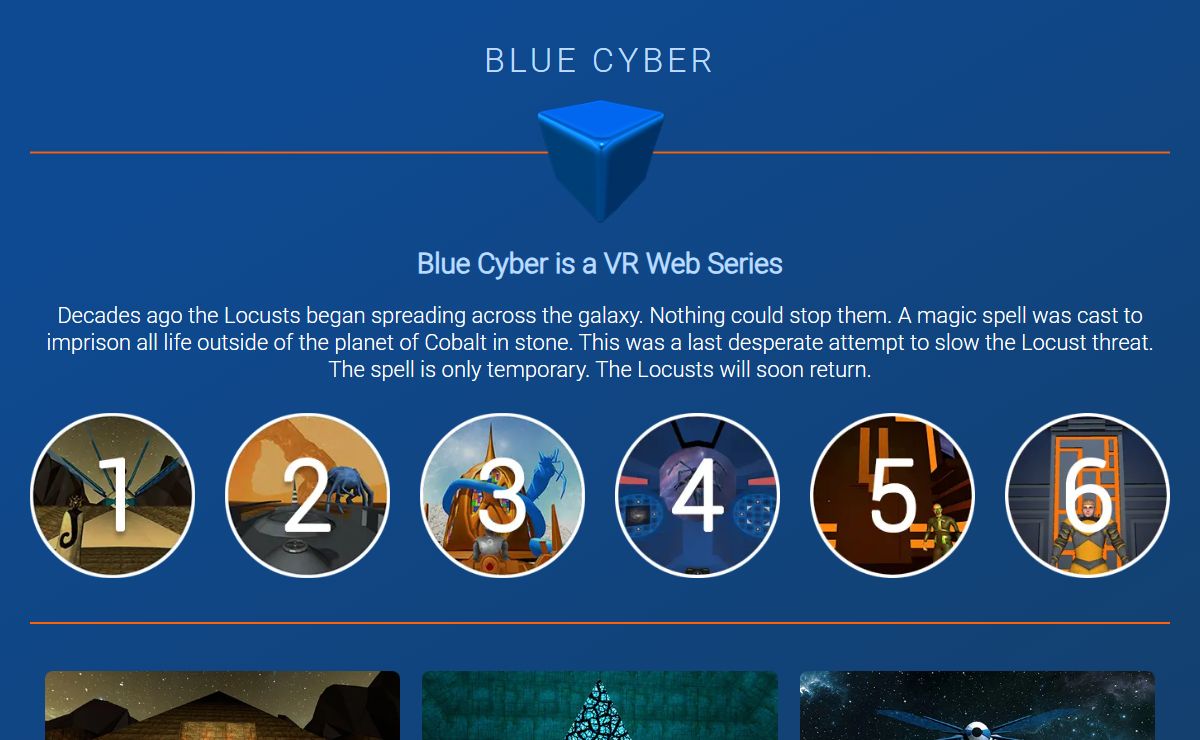 Blue Cyber VR - Sci-Fi VR web series for the Oculus Quest and more