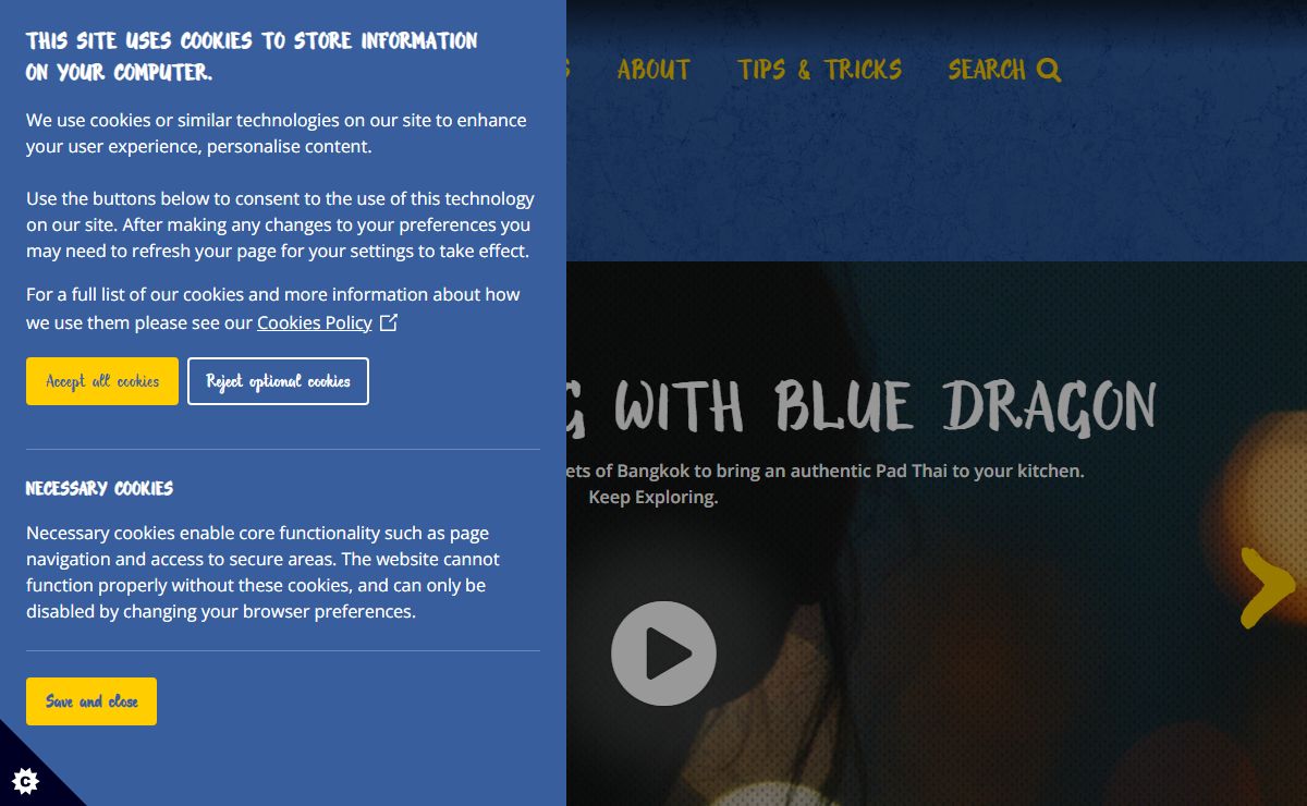 Blue Dragon authentic Asian products and recipes