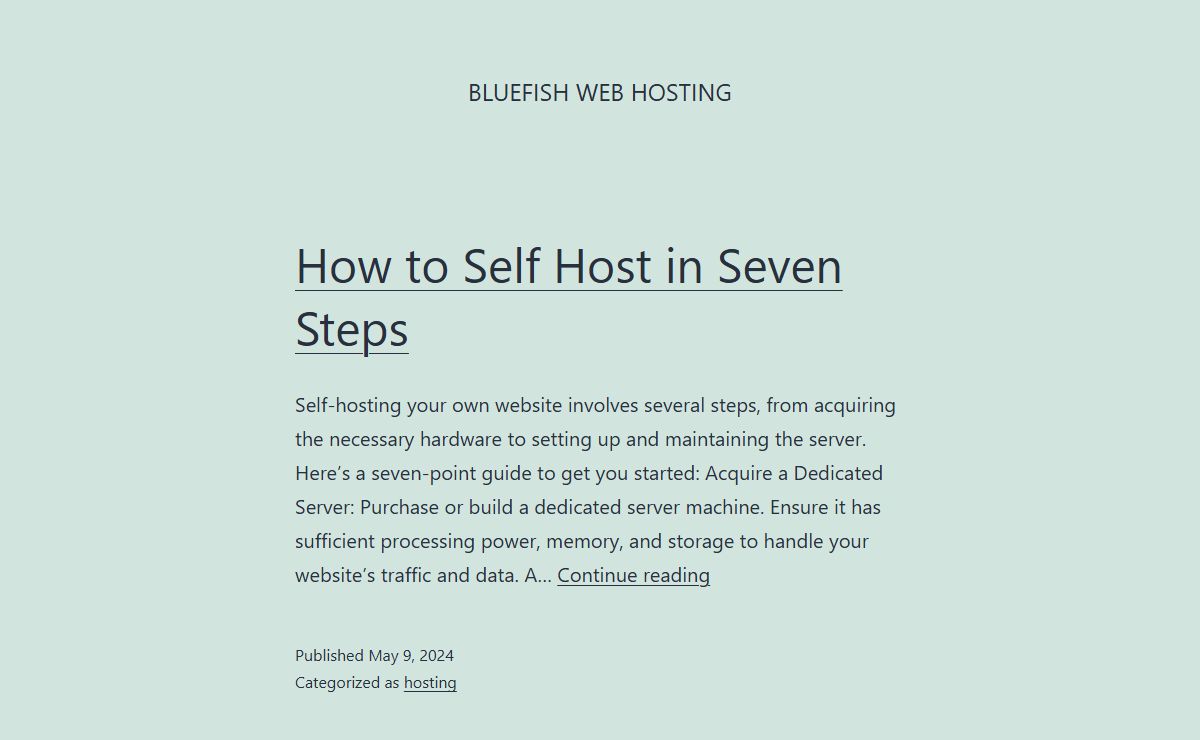 BlueFish Web Hosting -