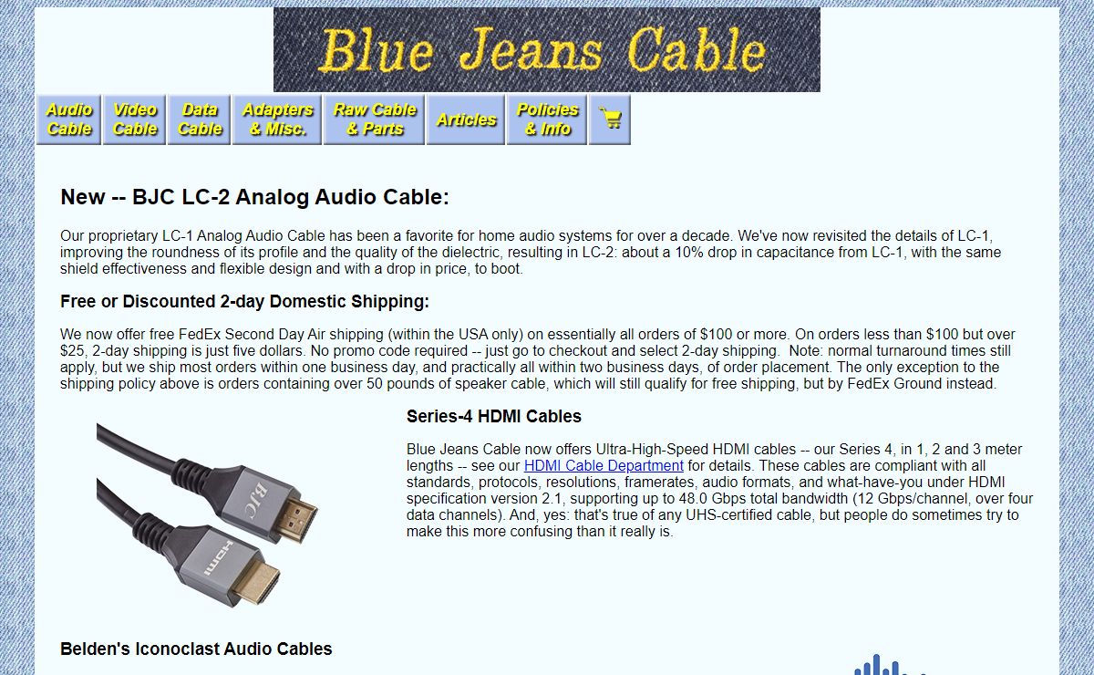 Blue Jeans Cable -- Quality Cables at Reasonable Prices