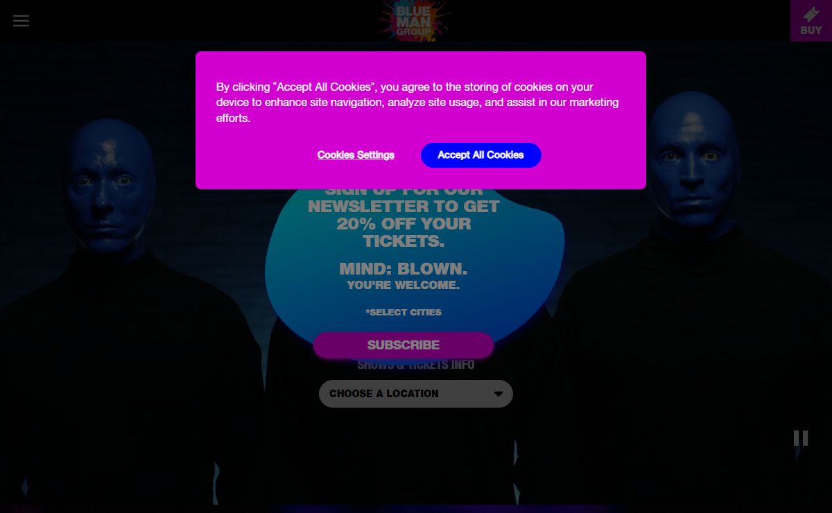 Official Blue Man Group Website | Learn About Our Shows & Offers - Blue Man Group