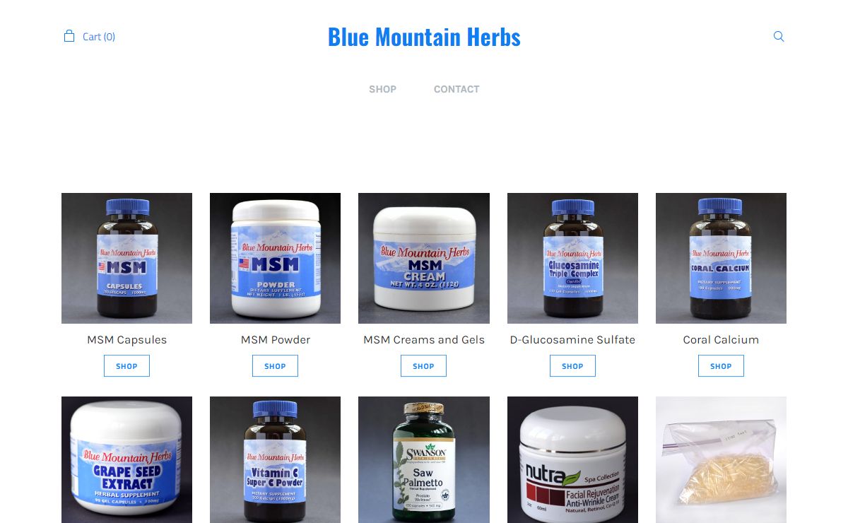 Blue Mountain Herbs - Shop