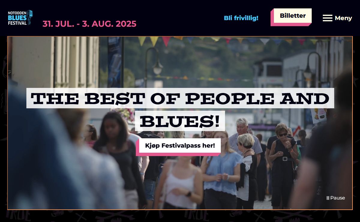 31. juli - 3. august 2025 - Notodden Blues Festival