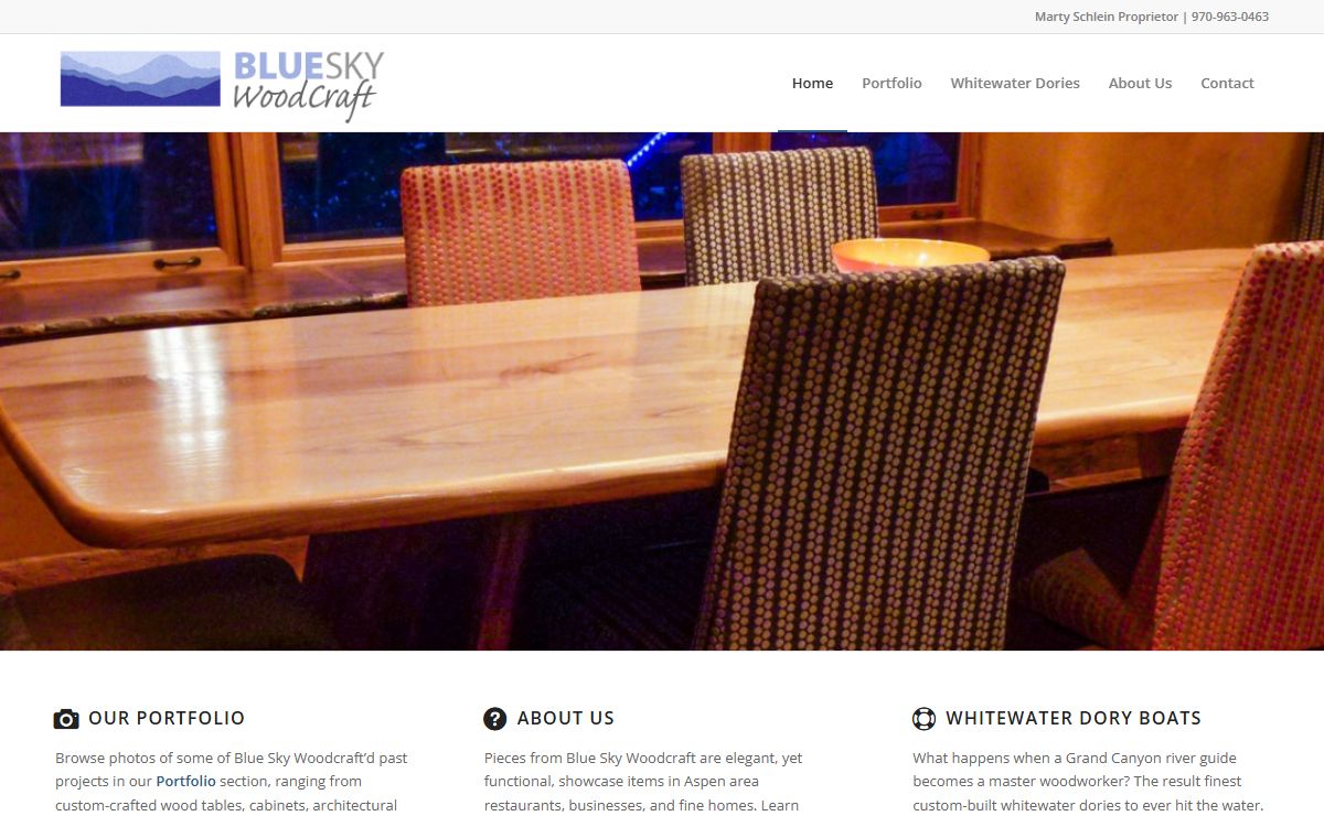Blue Sky Woodcraft – Blue Sky Woodcraft offers fine woodworking, custom furniture services. Proprieter Marty Schlein has been serving clients in the Aspen, Colorado area for more than 30 years.