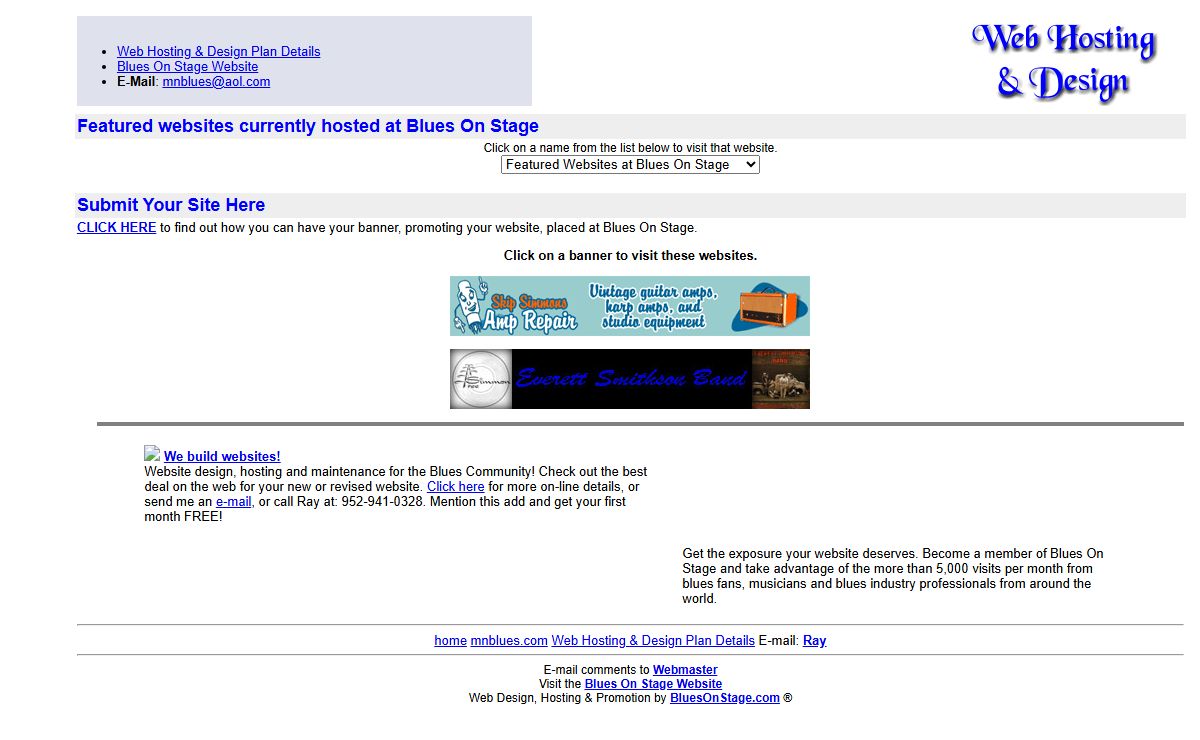 Blues On Stage--Web Hosting & Design