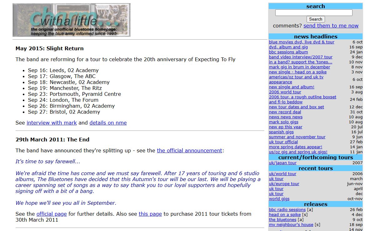 the bluetones: with a little charm... : homepage