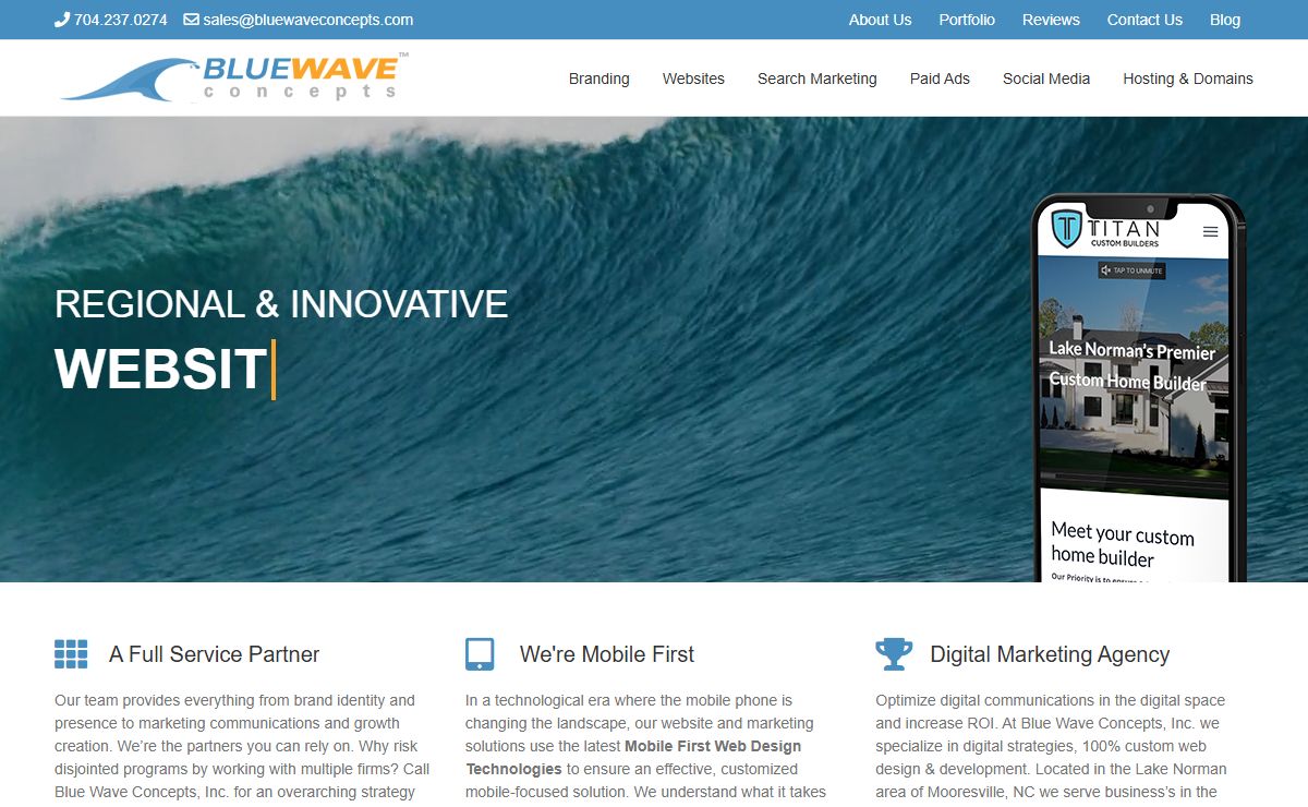Blue Wave Concepts - Blue Wave Concepts, Inc. Website Development for the Lake Norman Region of NC