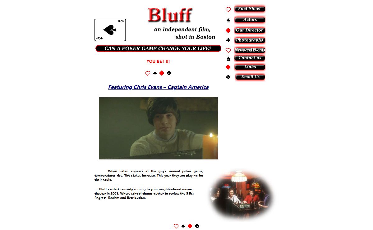 Bluff the Movie, an independent film shot in Boston