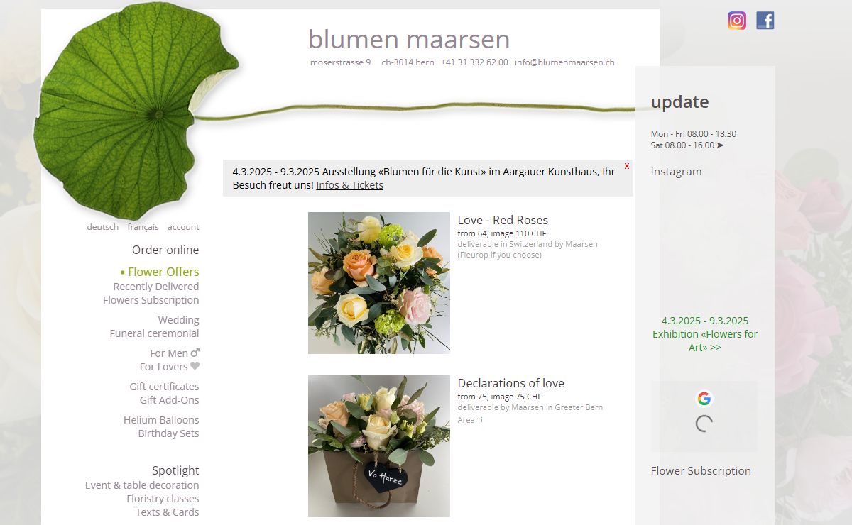 Flowers Maarsen Bern ● Fleurop Partner, Online Shop, Fast Delivery