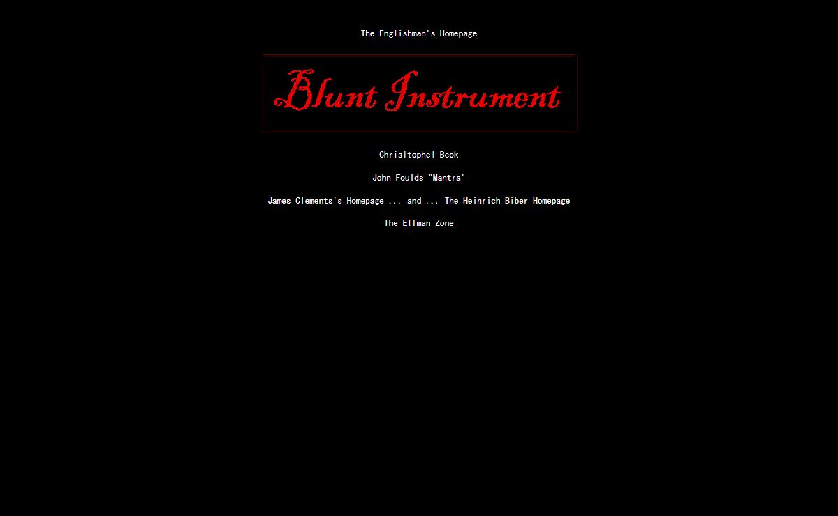 Blunt Instrument - Music Resource Pages