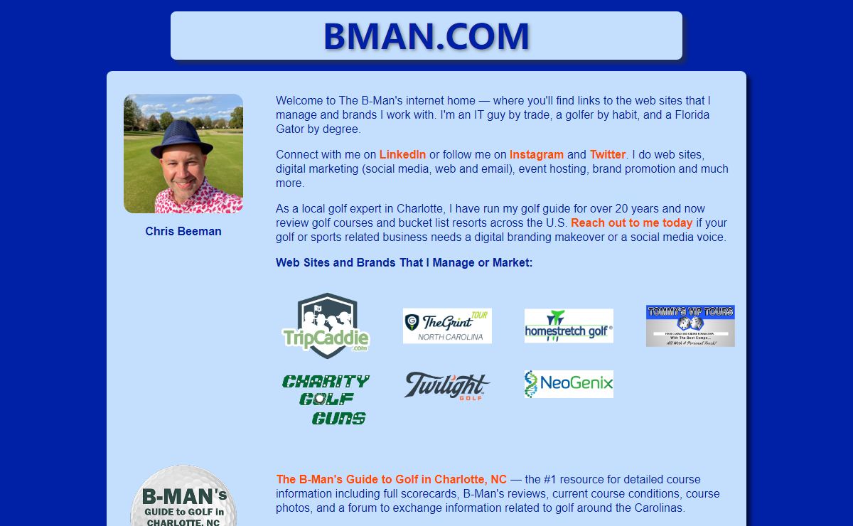 BMAN.COM - Chris Beeman (The B-Man): Digital & Social Media Marketing, Web Design & Development, Content Creator, Brand Ambassador