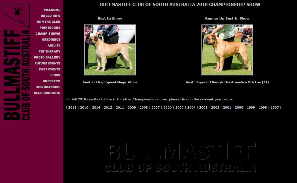 Bullmastiff Club of South Australia Official Website